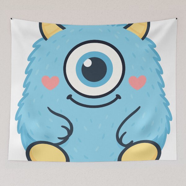 Item preview, Cute One-Eyed Monster with Heart Sticker | Kawaii Funny Creature Design designed and sold by ColorNestStudio.