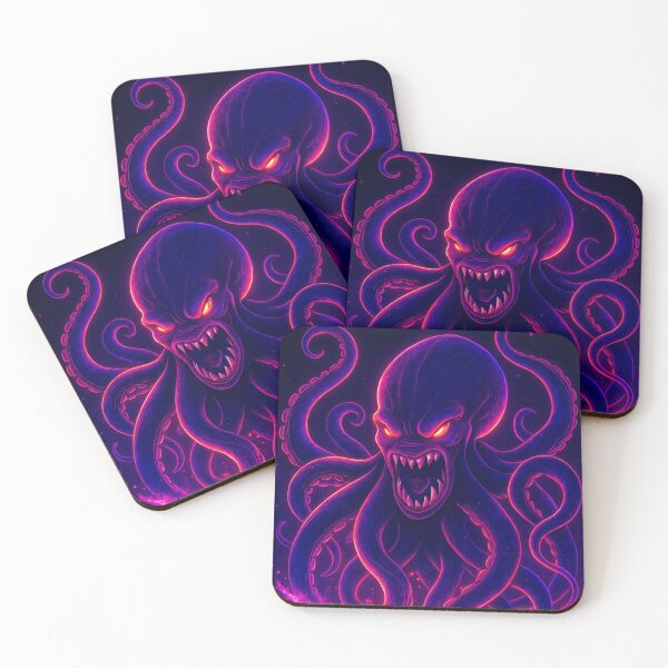 Item preview, Neon Kraken – Glowing Cyber Ocean Monster designed and sold by GolabMagic.