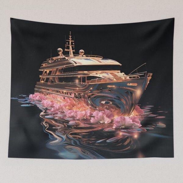 Item preview, Golden sea yacht. Golden sailboat. designed and sold by MagelliShop.
