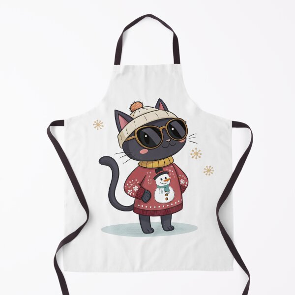 Item preview, Cute Black Cat in Red Snowman Sweater – Cozy Christmas Holiday Art by Vivo Studio designed and sold by VivoStudio.