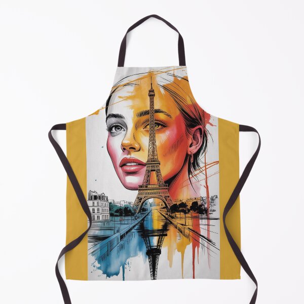 Item preview, Portrait of a woman with the Eiffel Tower in the foreground designed and sold by BenCoStyle.