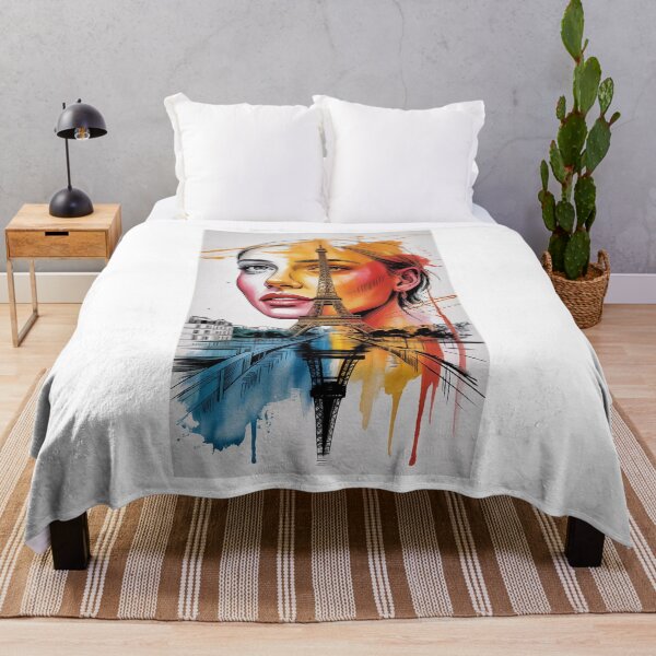 Item preview, Portrait of a woman with the Eiffel Tower in the foreground designed and sold by BenCoStyle.