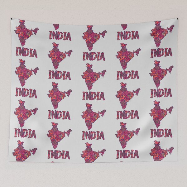 Item preview, Colorful India Map – Ethnic Paisley Art designed and sold by mashmosh.