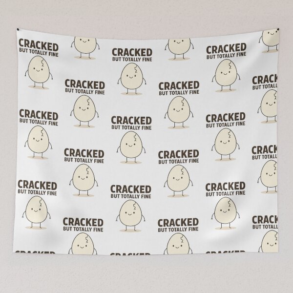 Item preview, Cracked But Totally Fine - Funny Egg Character designed and sold by Annaart08.