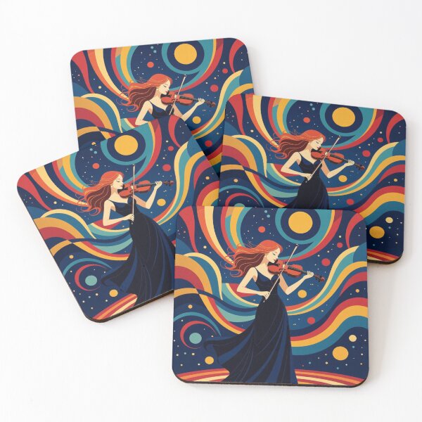 Item preview, “Symphony of the Stars – Celestial Violinist” designed and sold by TheWonkyEaselCo.