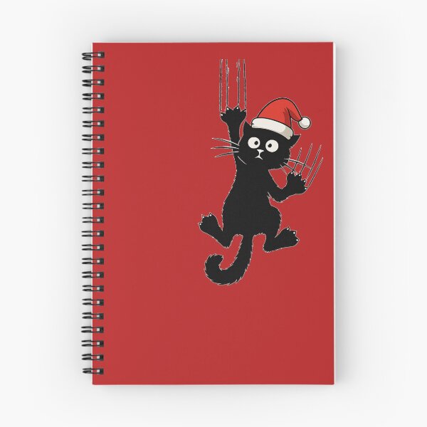 Item preview, Christmas Clawing Cat – Funny Hanging Black Cat with Santa Hat designed and sold by SilentMaple.