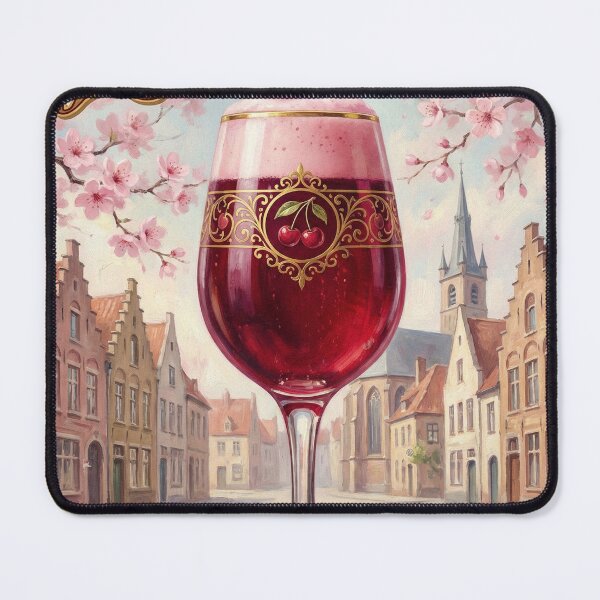 Item preview, KRIEK LAMBIC SOUR CHERRY KISS FROM BELGIUM Vintage 1950s Cherry Beer Poster designed and sold by Cozy-Old-Pub.