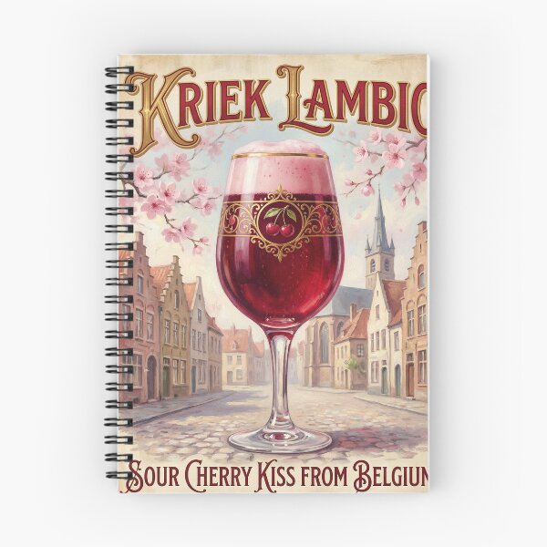 Item preview, KRIEK LAMBIC SOUR CHERRY KISS FROM BELGIUM Vintage 1950s Cherry Beer Poster designed and sold by Cozy-Old-Pub.