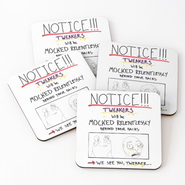 Item preview, Tweakers Will Be Mocked — Funny Stick Figure Warning Sign designed and sold by tracerammo1.