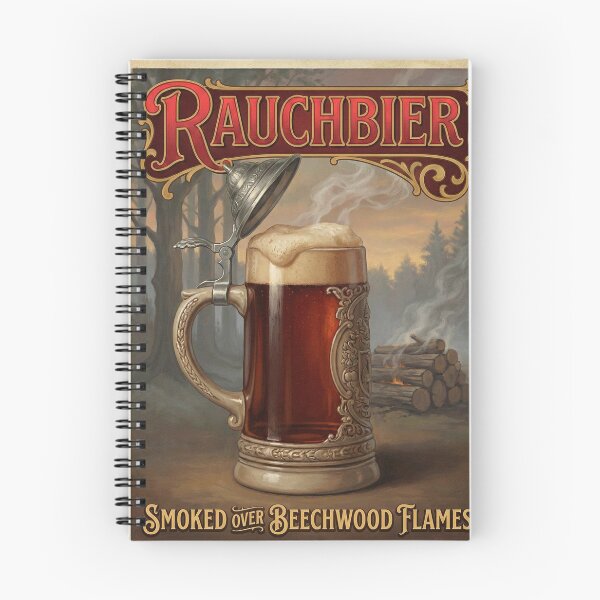 Item preview, RAUCHBIER SMOKED OVER BEECHWOOD FLAMES Vintage 1950s Bamberg Beer Poster designed and sold by Cozy-Old-Pub.