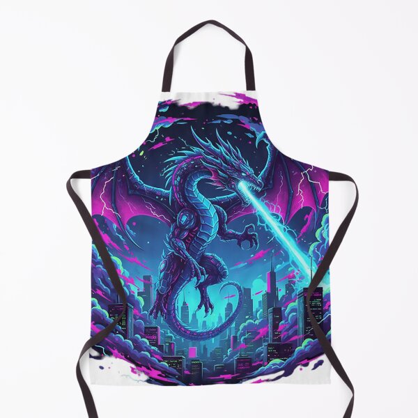 Item preview, Neon Dragon Over Cyber City Skyline designed and sold by newvisionart191.