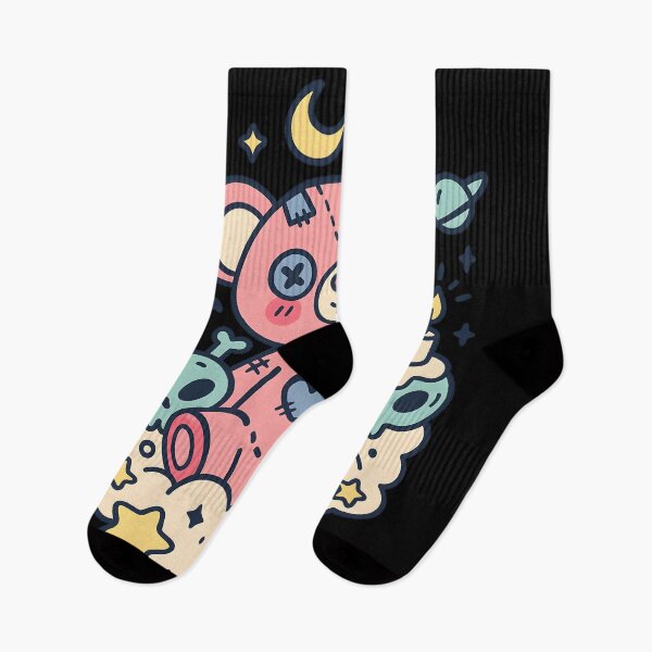 Item preview, Cute Spooky Pastel Goth Teddy Bear blends pastel colors with gothic charm designed and sold by DrawHandArt.