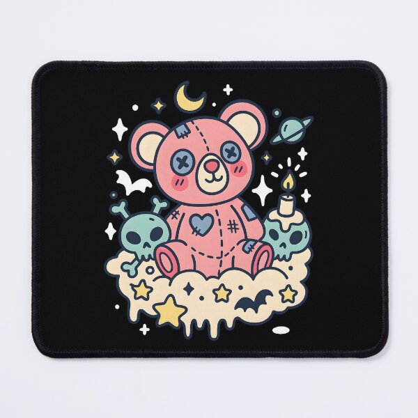 Item preview, Cute Spooky Pastel Goth Teddy Bear blends pastel colors with gothic charm designed and sold by DrawHandArt.