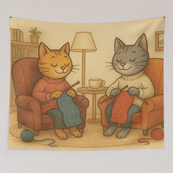 Item preview, funny cat knit sweater designed and sold by Mauswohn.