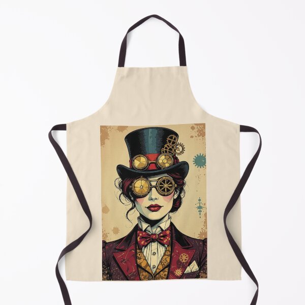 Item preview, “Clockwork Elegance – Steampunk Lady in Gears & Goggles” designed and sold by TheWonkyEaselCo.