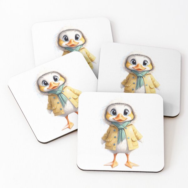 Item preview, Cute Duck in Yellow Hooded Coat - Adorable Kids Animal Illustration designed and sold by Victoria Riabov.