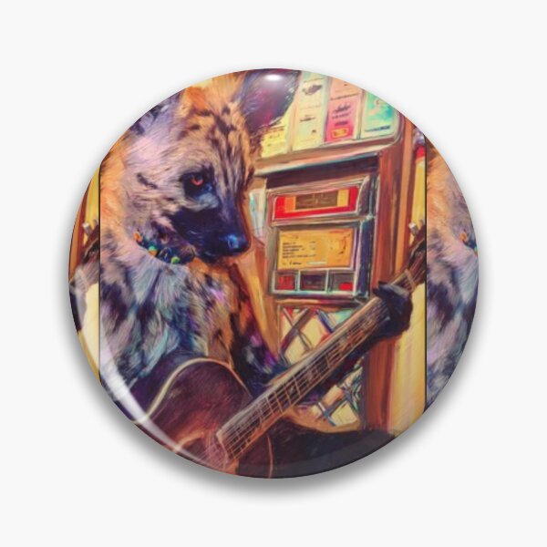 Item preview, Wild Dog Guitar Jam – Artistic Illustration designed and sold by TreatLLC.