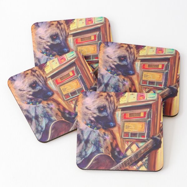 Item preview, Wild Dog Guitar Jam – Artistic Illustration designed and sold by TreatLLC.