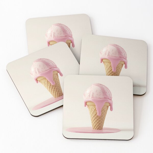 Item preview, Dripping pink ice cream cone designed and sold by anytka.