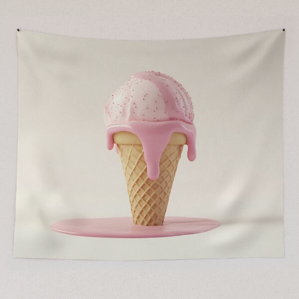Item preview, Dripping pink ice cream cone designed and sold by anytka.