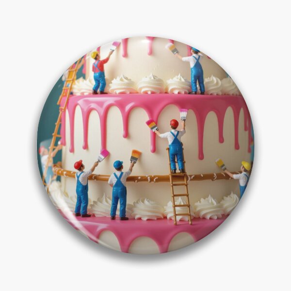 Item preview, “Cake Under Construction – Mini Painters at Work” designed and sold by TheWonkyEaselCo.