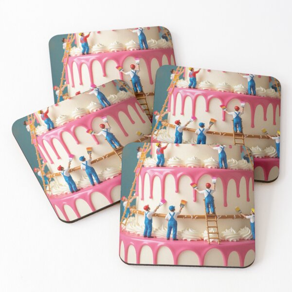 Item preview, “Cake Under Construction – Mini Painters at Work” designed and sold by TheWonkyEaselCo.