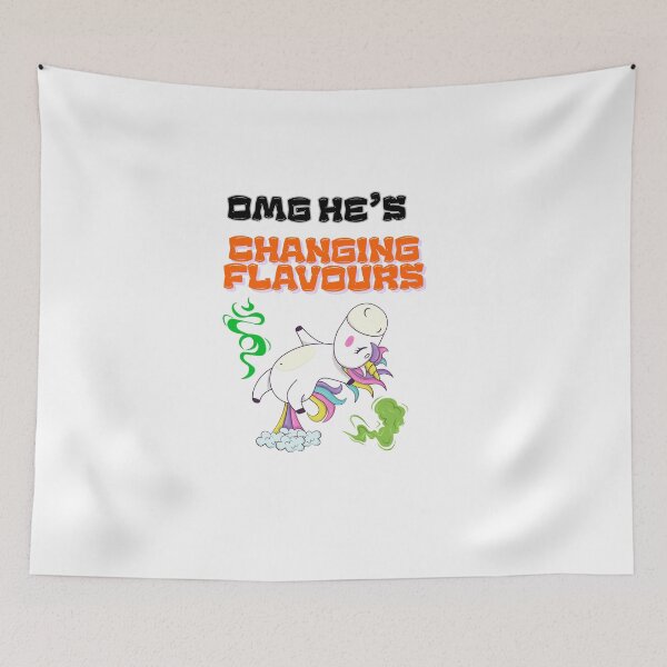 Item preview, Funny Unicorn Changing Flavours Meme Design designed and sold by SloganSauce.