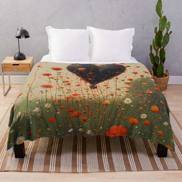 Item preview, Heart-shaped balloon above a flower meadow designed and sold by Mianku | Für das Leben.