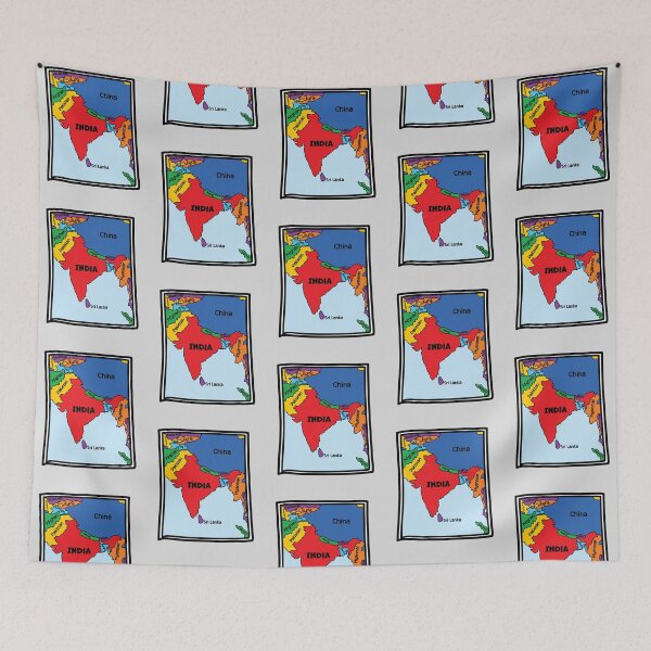 Item preview, Colorful South Asia Map – Cartoon Geography Tee designed and sold by mashmosh.