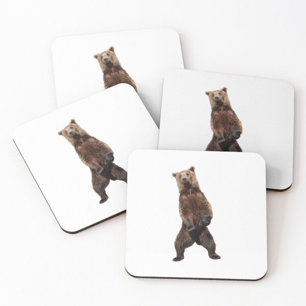 Item preview, Brown Bear Standing Upright in Green Background: Wildlife Portrait for Nature and Adventure designed and sold by Bure-NS.