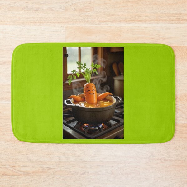 Item preview, “Simmer Down – Happy Carrot in Soup” designed and sold by TheWonkyEaselCo.