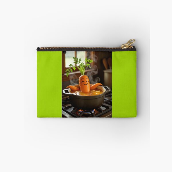 Item preview, “Simmer Down – Happy Carrot in Soup” designed and sold by TheWonkyEaselCo.