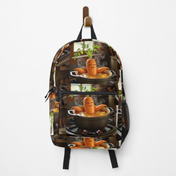Item preview, “Simmer Down – Happy Carrot in Soup” designed and sold by TheWonkyEaselCo.