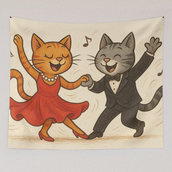 Item preview, Swing dancing with cats designed and sold by Mauswohn.