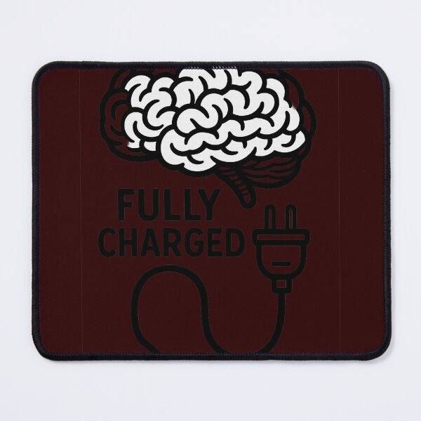 Item preview, Fully Charged Brain – Retro 80s Tech Aesthetic Motivational Design designed and sold by zevorgue.