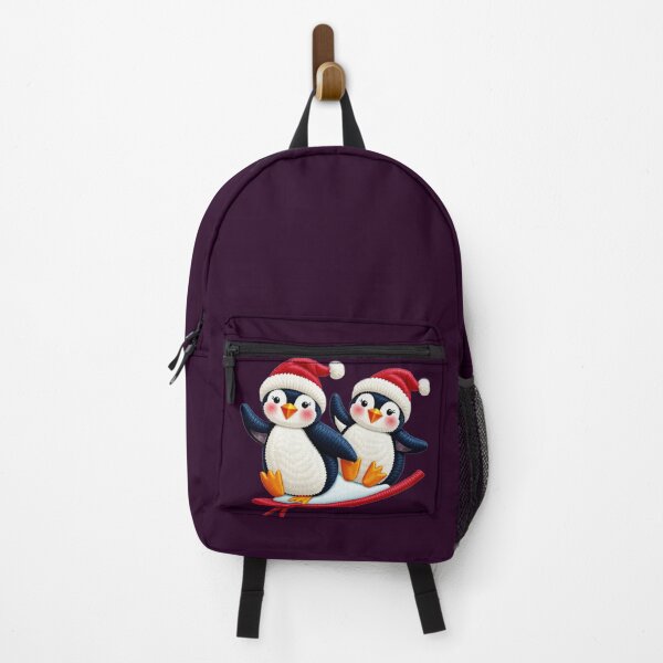 Item preview, Cute Christmas Penguins Embroidery Art – Festive Winter Stitch Design designed and sold by MiraLumeStudio.