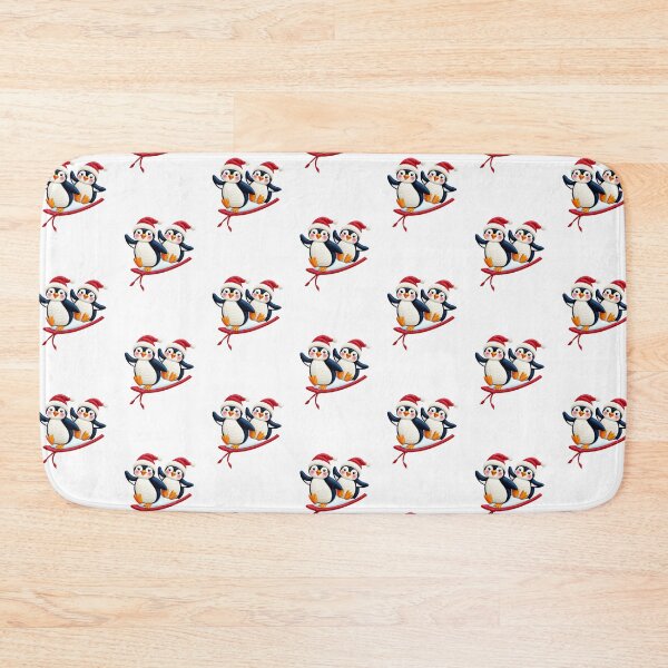 Item preview, Cute Christmas Penguins Embroidery Art – Festive Winter Stitch Design designed and sold by MiraLumeStudio.