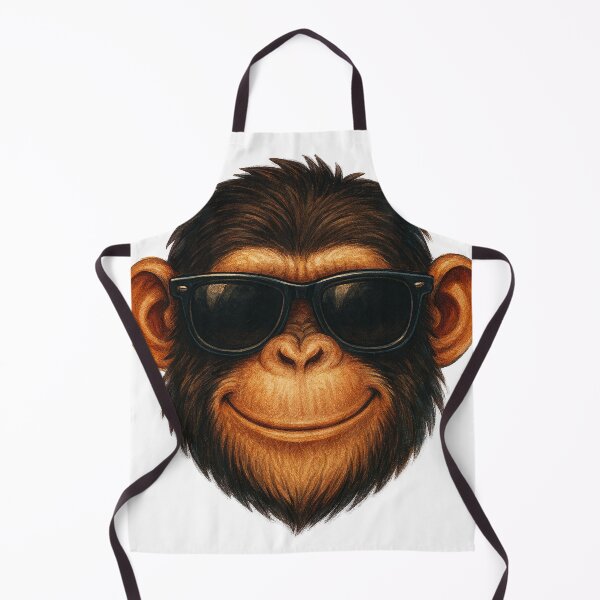 Item preview, Cool Monkey Portrait With Sunglasses, Playful Chimp Smile For Lifestyle Stock Image designed and sold by Bure-NS.