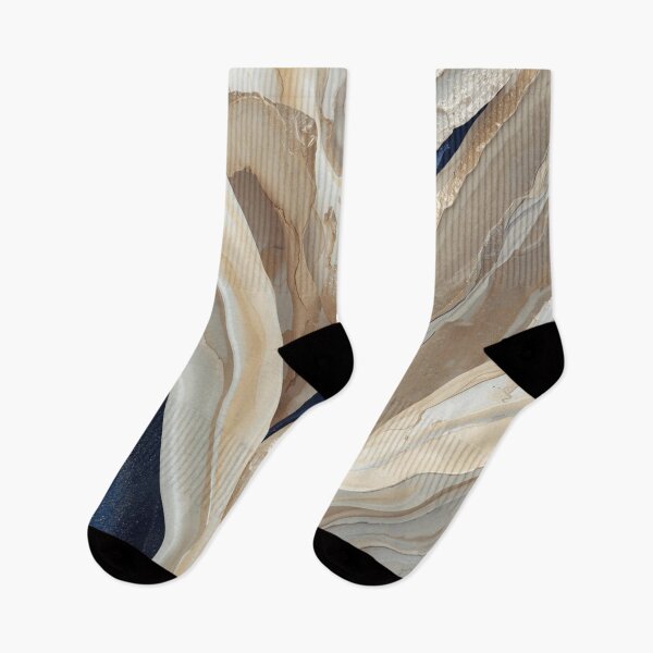 Item preview, Cream and Navy Fluid Abstract designed and sold by Harmonic_Layers.