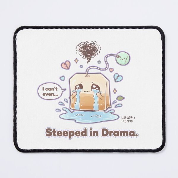 Item preview, Crying Tea Kawaii Pun Design – “Steeped in Drama” Cute Funny Teabag Illustration designed and sold by Snackwear Apparel.