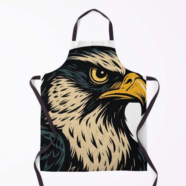 Item preview, Bold Eagle Portrait Illustration With Sharp Beak And Intense Gaze On Vintage Beige Background designed and sold by Bure-NS.