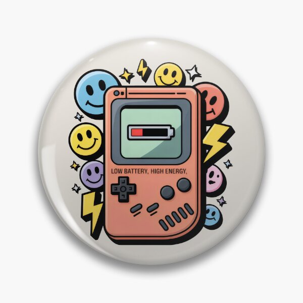 Item preview, Low Battery High Energy Retro Console Smiley Design designed and sold by SplashTastic.
