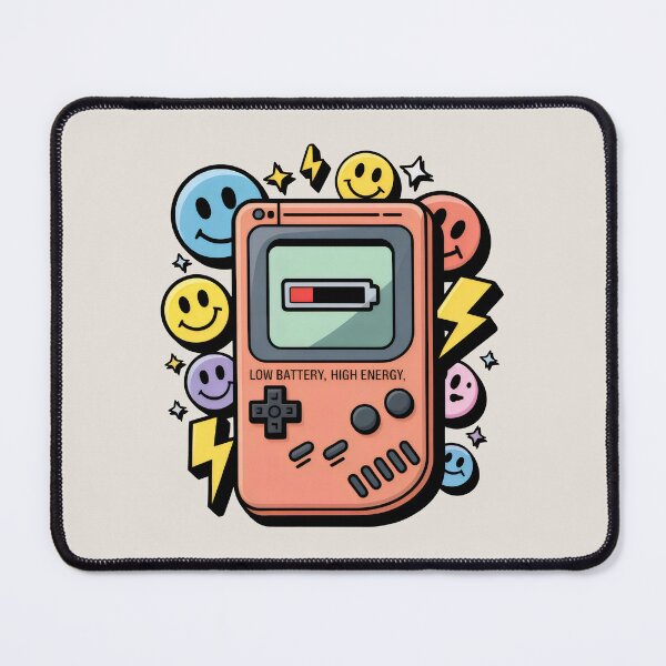 Item preview, Low Battery High Energy Retro Console Smiley Design designed and sold by SplashTastic.