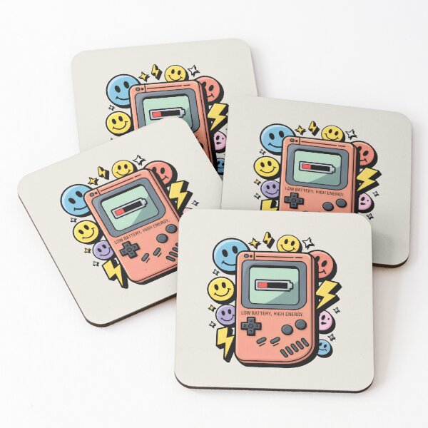 Item preview, Low Battery High Energy Retro Console Smiley Design designed and sold by SplashTastic.