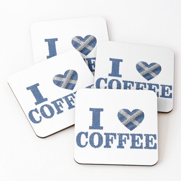 Item preview, I Love Coffee Scottish Style | Saltire Flag Heart Coffee Bean Art designed and sold by Loom on the Loch.