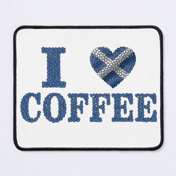 Item preview, I Love Coffee Scottish Style | Saltire Flag Heart Coffee Bean Art designed and sold by Loom on the Loch.