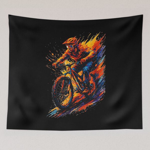 Item preview, Mountain biking, mountain biker, MTB, cool, vibrant colors, gift designed and sold by Pineapple-Tree.