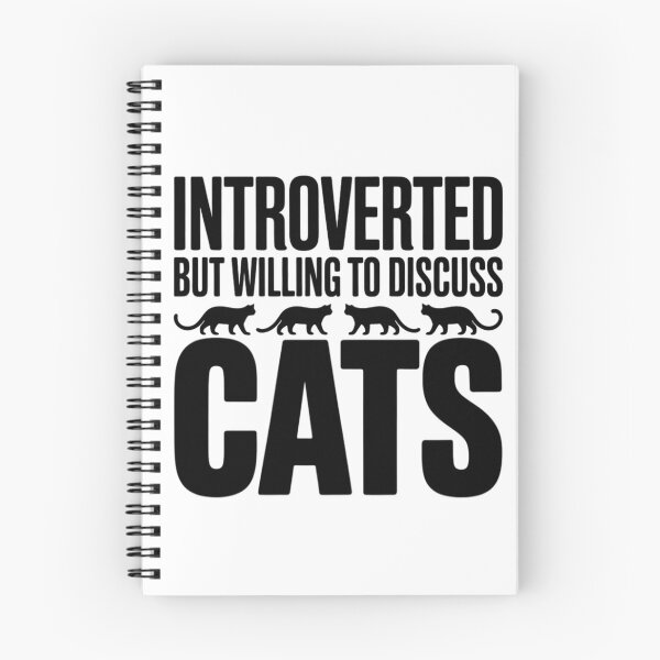 Item preview,  Introverted But Willing To Discuss Cats Funny Introvert Cat Lover Typography designed and sold by GiftsForge.