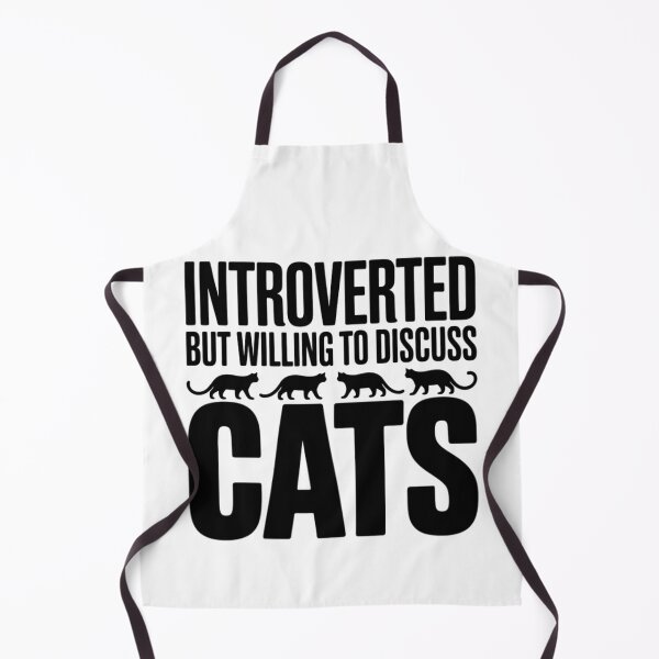 Item preview, Introverted But Willing To Discuss Cats Funny Introvert Cat Lover Typography designed and sold by GiftsForge.