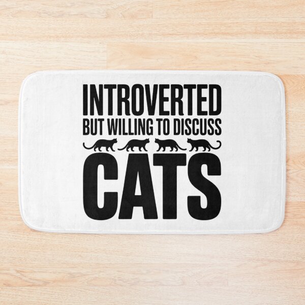 Item preview,  Introverted But Willing To Discuss Cats Funny Introvert Cat Lover Typography designed and sold by GiftsForge.